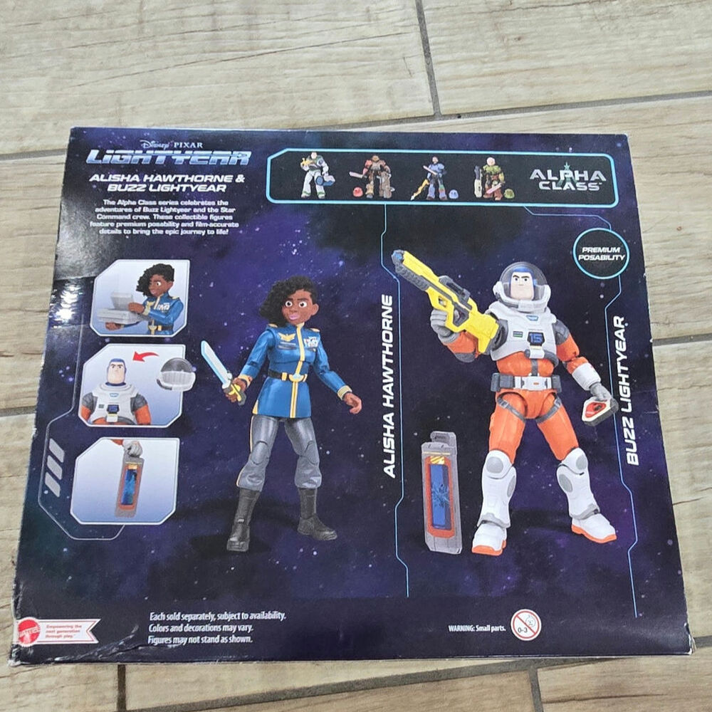Disney Pixar Buzz Lightyear and Alisha Hawthorne new with box Alpha Class - Picture 5 of 5